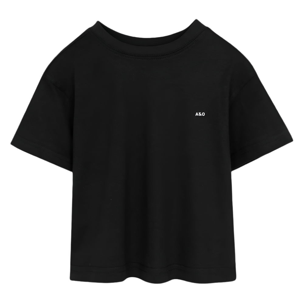 A&O Teen Cropped Jersey T-Shirt - black