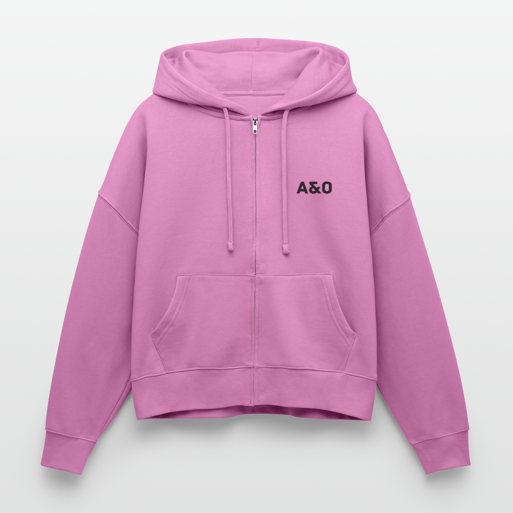 A&O Boxy Women’s Organic Zip Hoodie - pink