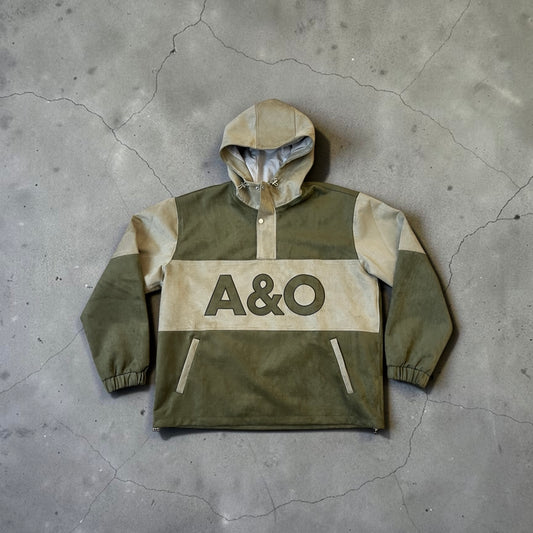 Water Resistant Olive Green Pullover Jacket